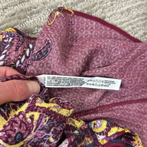 Free People Burgundy Marsha Floral Lace Mini Dress XS - Picture 9 of 9